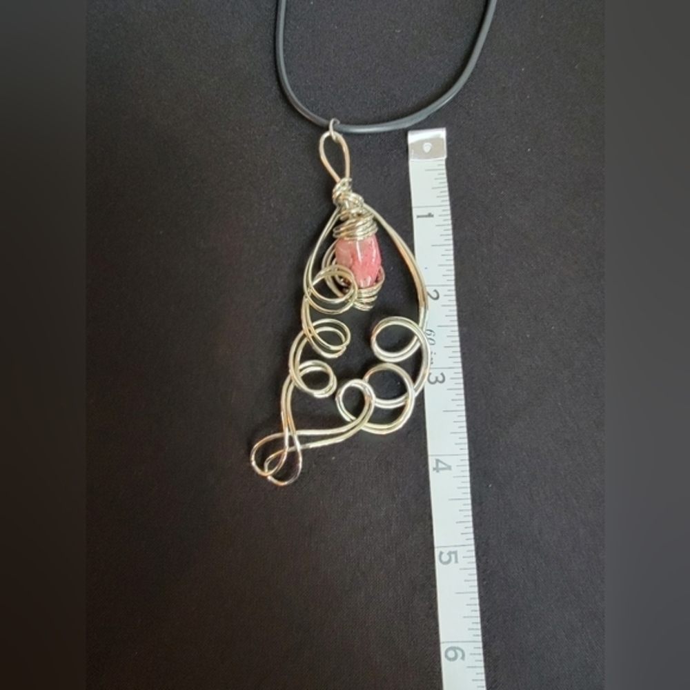 Vintage Handmade Artisan Wire Wrapped‎ Caged Necklace Pendant Bib Choker - Picture 4 of 7